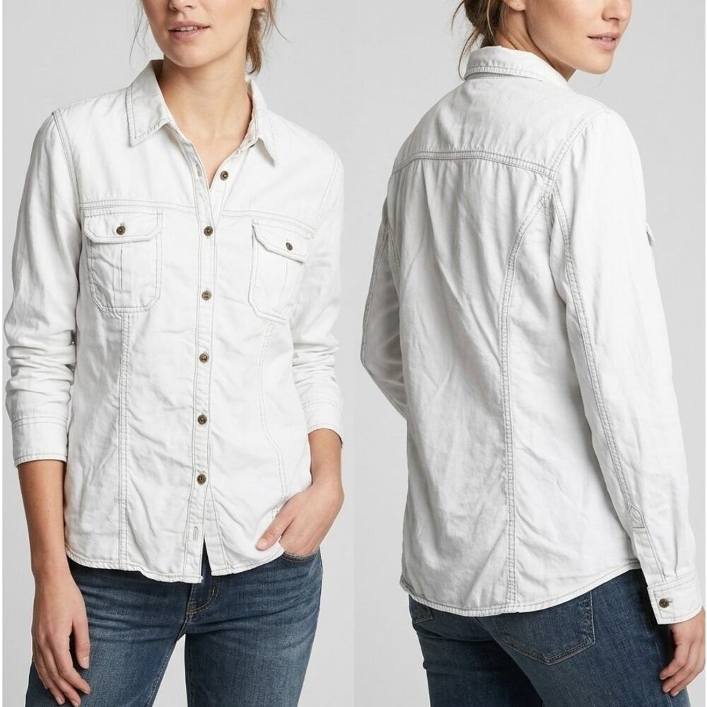 Maurices Womens XL White Button Front Shirt 100% Lyocell